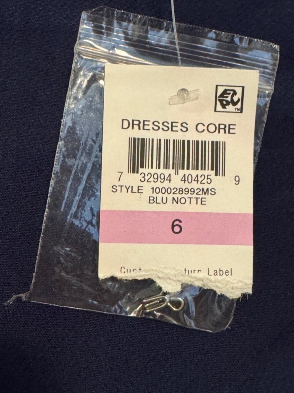 Maison Jules Navy Blue Scalloped Hem Short Sleeve Dress Size 6 - Picture 3 of 7